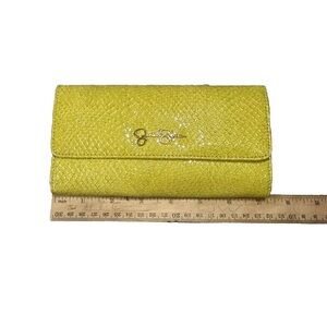 Pretty Jessica Simpson Faux Snake Leather Clutch Trifold Wallet ID Cardholder
